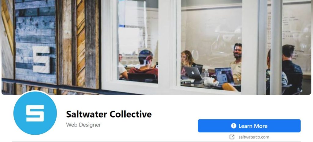 View Saltwater’s page to see where your profile image and cover photo live on the page.