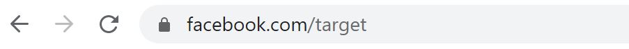 See how Target’s username shows up in its vanity URL.